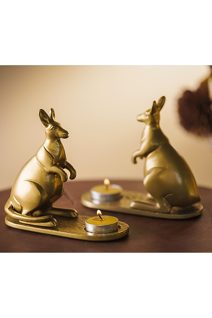 Gold Metal Kangaroo Statues (Set of 2) by SG Home at Pernia's Pop Up Shop