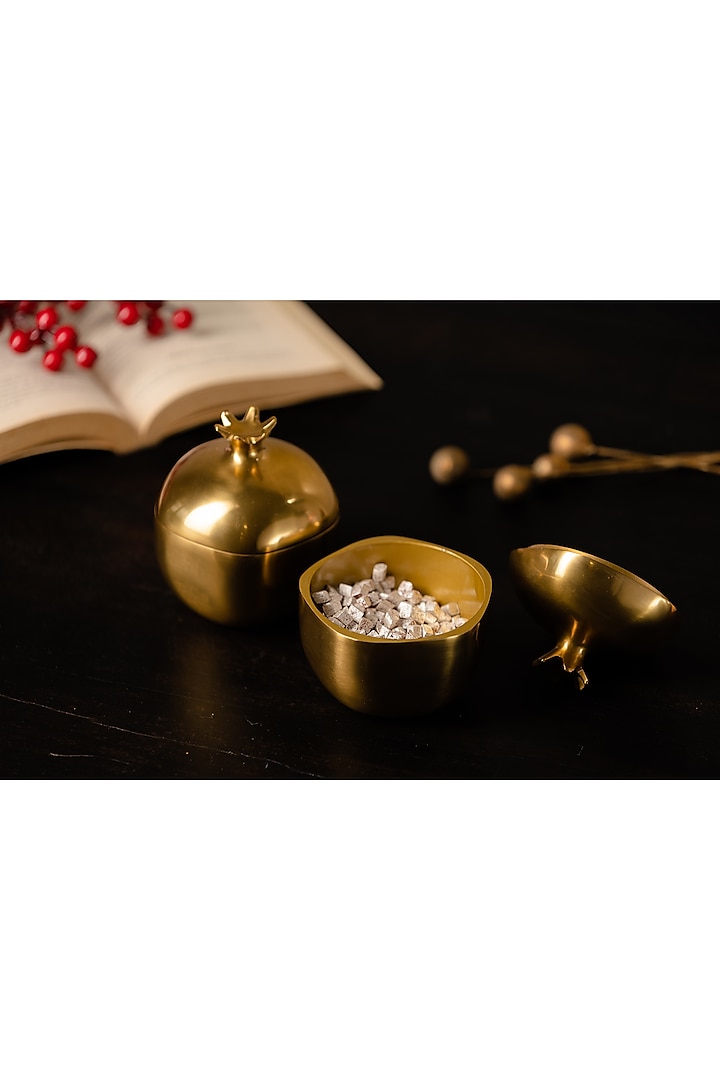 Golden Pomegranate Box (Set of 2) by SG Home