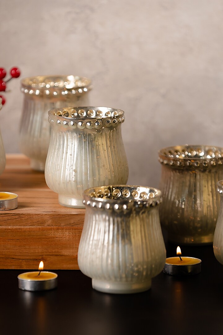Pearl Matki Glass Votives Hamper (Set of 6) by SG Home at Pernia's Pop Up Shop