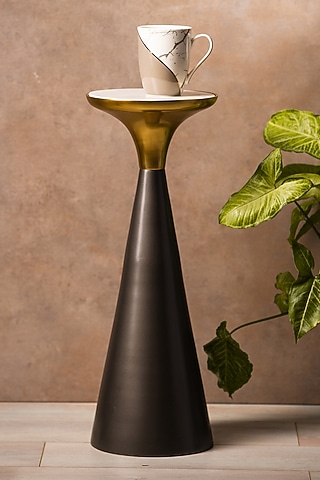 Grey Metal & Marble Top Silhouette Drink Table by SG Home