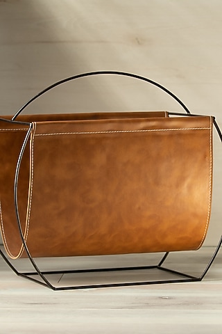 Brown Long Magazine Rack by SG Home