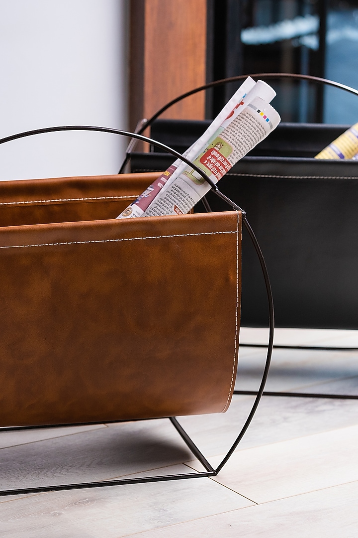 Brown Long Magazine Rack by SG Home at Pernia's Pop Up Shop
