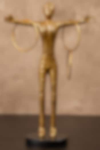 Golden Metal Human Sculpture With Rings by SG Home at Pernia's Pop Up Shop