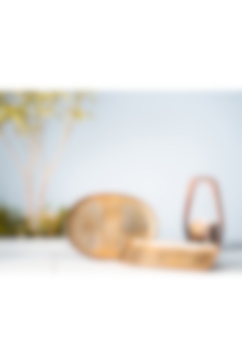 Antique Gold Metal Colonial Leaf Engraved Rectangle Plate (Set of 2) by SG Home at Pernia's Pop Up Shop