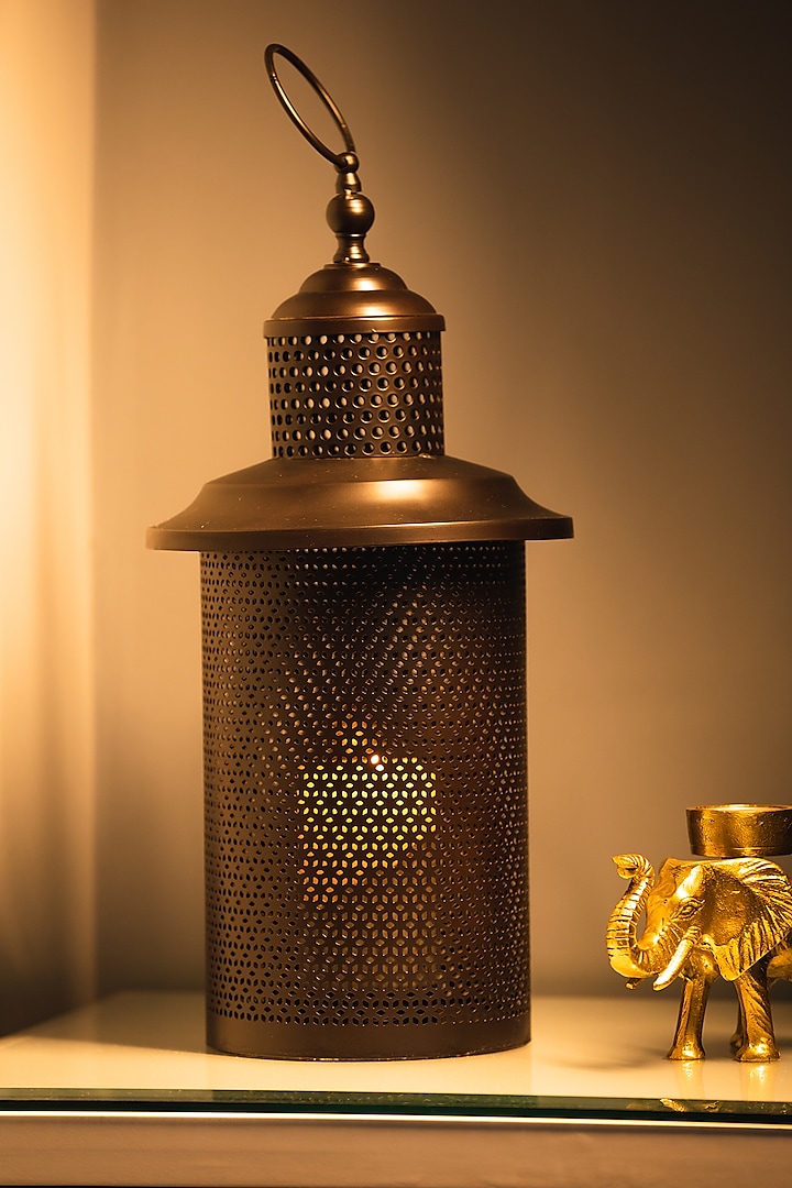 Black Metal Jali Lantern by SG Home at Pernia's Pop Up Shop