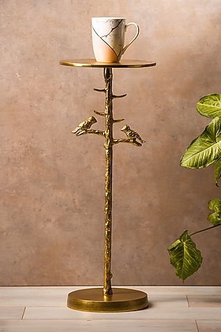 Golden Vintage Bird Nest Drink Table by SG Home