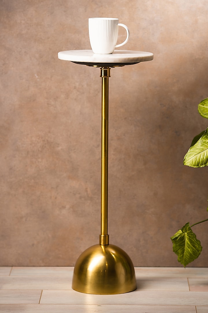 Golden Marble Top Drink Table by SG Home