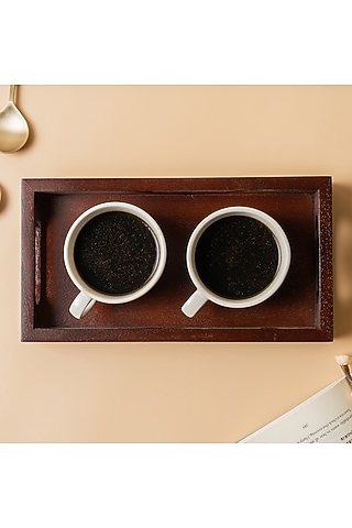 Brown Wooden Handcrafted Tray Set by SG Home