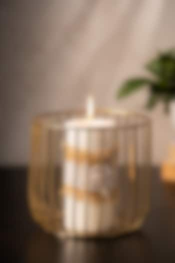 Golden Glass & Metal Candle Stand by SG Home at Pernia's Pop Up Shop