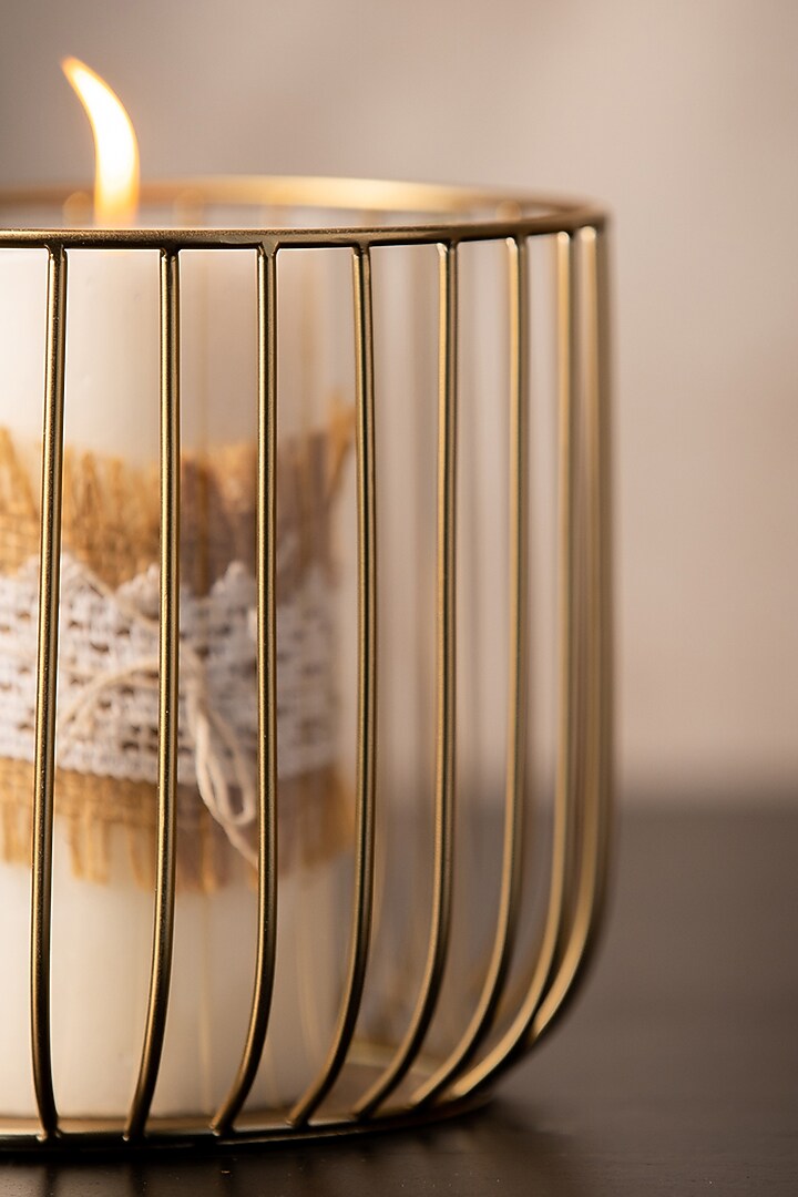 Golden Glass & Metal Candle Stand by SG Home at Pernia's Pop Up Shop