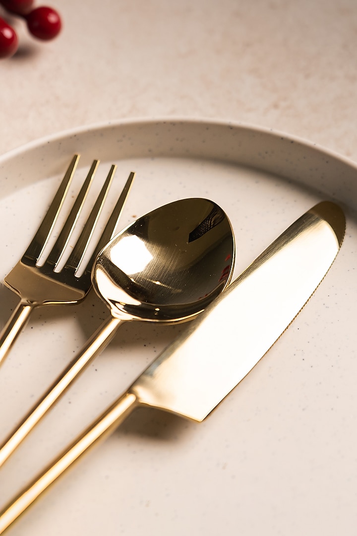 Golden Metal Handcrafted Cutlery Set by SG Home at Pernia's Pop Up Shop