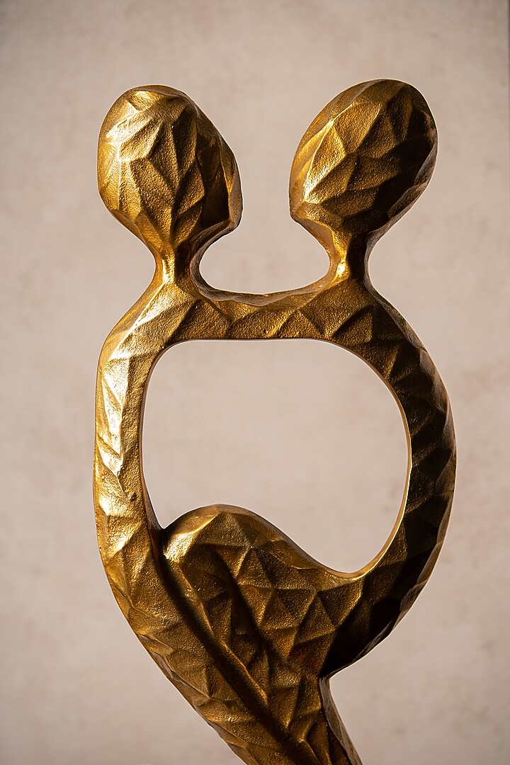 Golden Metal & Marble Handcrafted Sculpture by SG Home at Pernia's Pop Up Shop