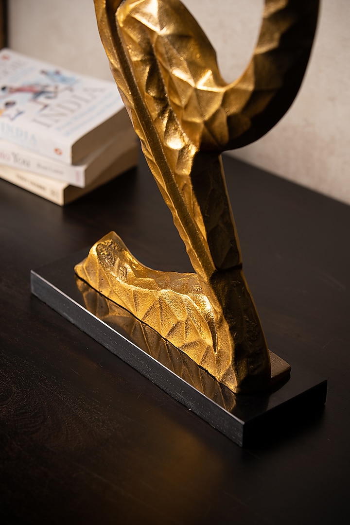 Golden Metal & Marble Handcrafted Sculpture by SG Home at Pernia's Pop Up Shop