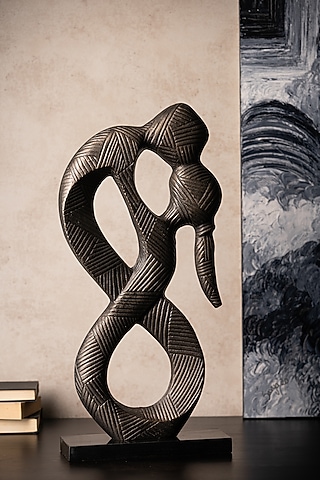 Grey Metal & Marble Handcrafted Sculpture by SG Home