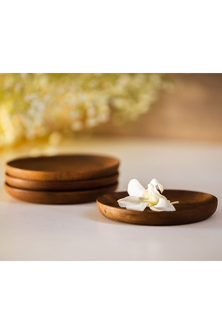 Brown Wooden Handcrafted Coaster Set by SG Home at Pernia's Pop Up Shop