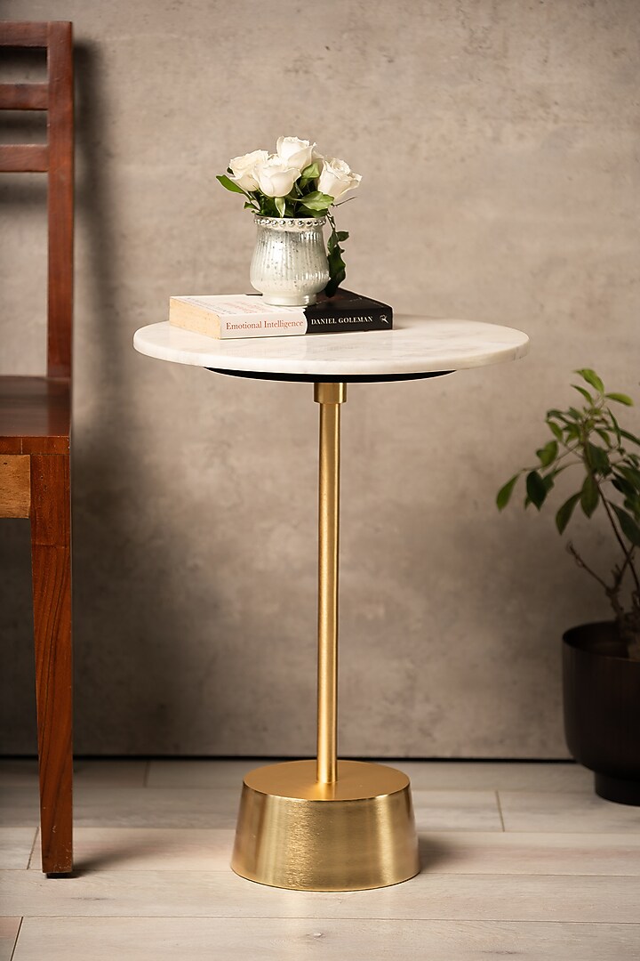 White & Gold Cosmo Marble Table by SG Home at Pernia's Pop Up Shop