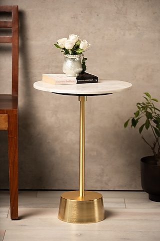 White & Gold Cosmo Marble Table by SG Home