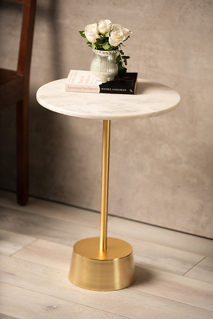 White & Gold Cosmo Marble Table by SG Home at Pernia's Pop Up Shop