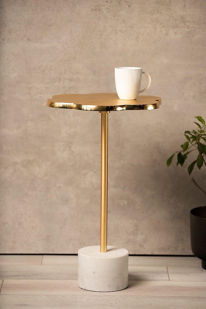 Golden & White Blossom Drink Table by SG Home at Pernia's Pop Up Shop