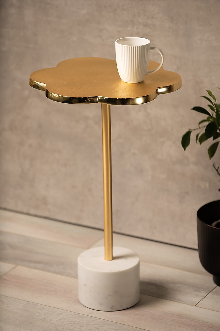 Golden & White Blossom Drink Table by SG Home at Pernia's Pop Up Shop