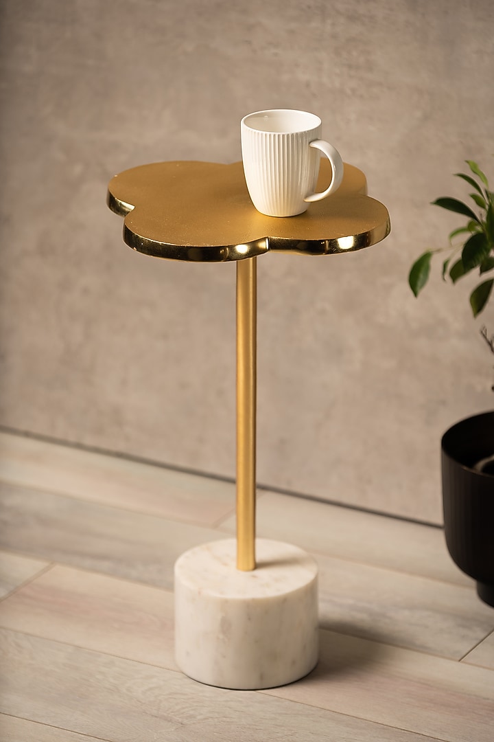 Golden & White Blossom Drink Table by SG Home at Pernia's Pop Up Shop