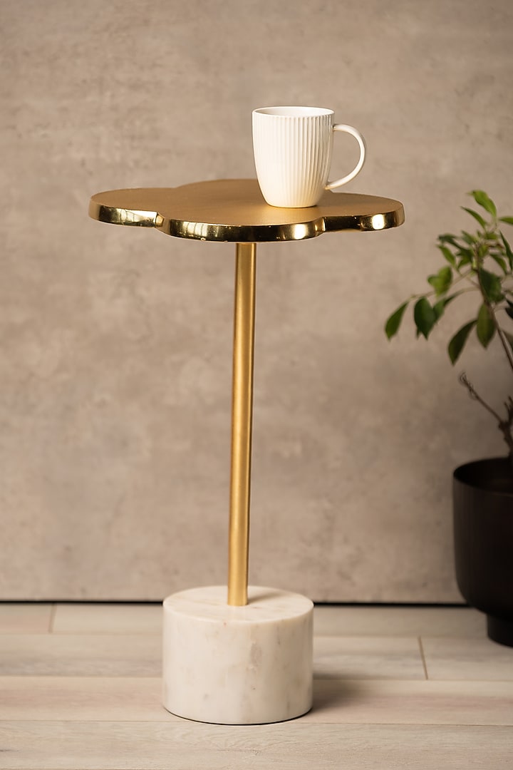 Golden & White Blossom Drink Table by SG Home at Pernia's Pop Up Shop