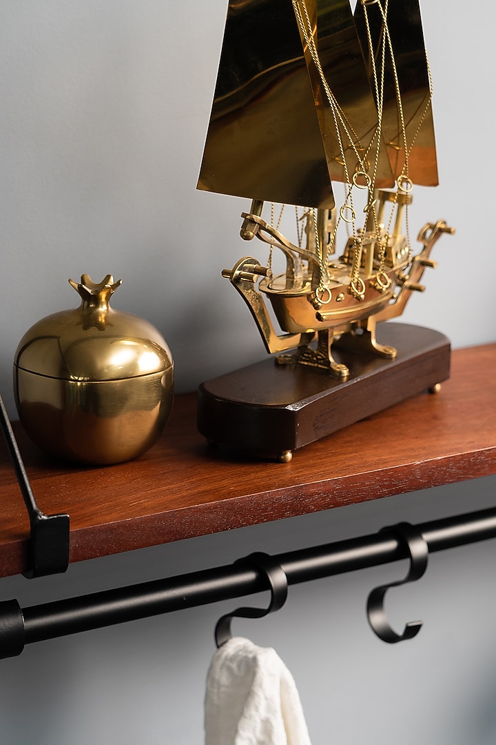 Brown & Black Floating Shelf with Loops by SG Home at Pernia's Pop Up Shop