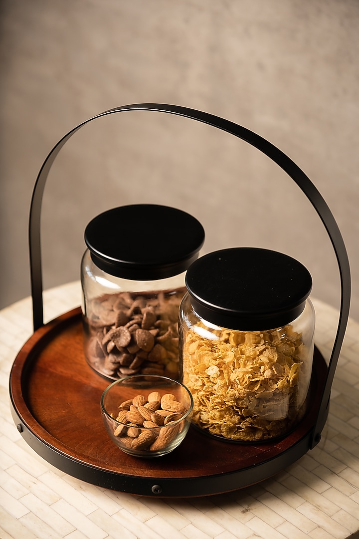 Brown & Black Cafe Server with Jars & Bowl by SG Home at Pernia's Pop Up Shop