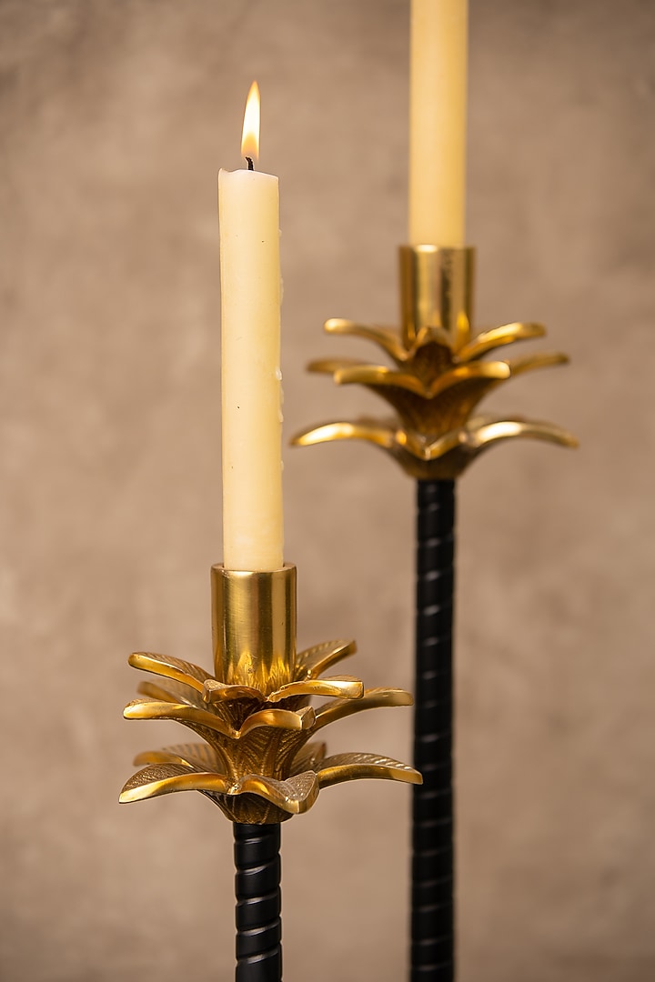 Golden & Black Pineapple Candle Holder (Set of 2) by SG Home at Pernia's Pop Up Shop