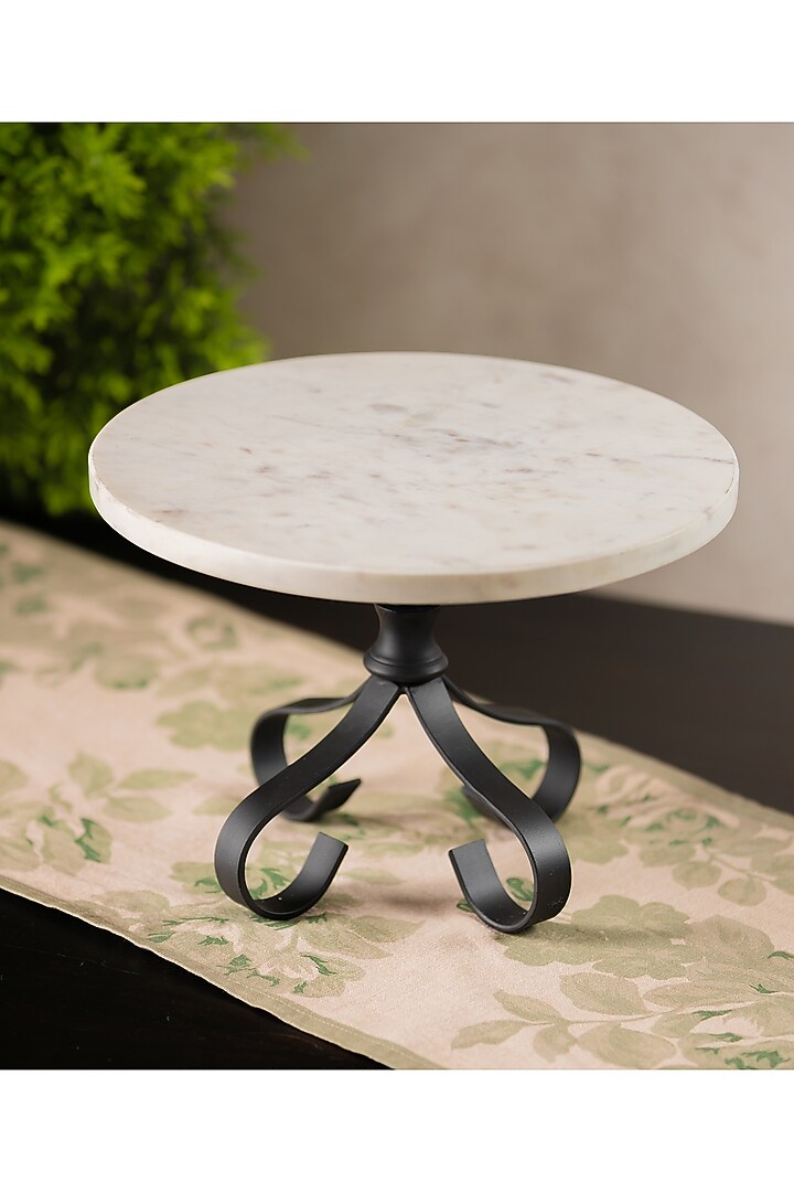 Black & White Floral Marble Cake Server by SG Home at Pernia's Pop Up Shop
