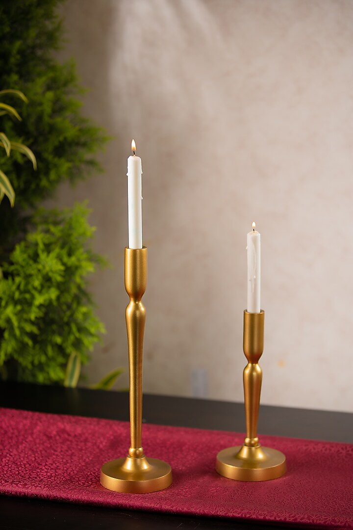 Golden Elegance Candle Holder (Set of 2) by SG Home at Pernia's Pop Up Shop