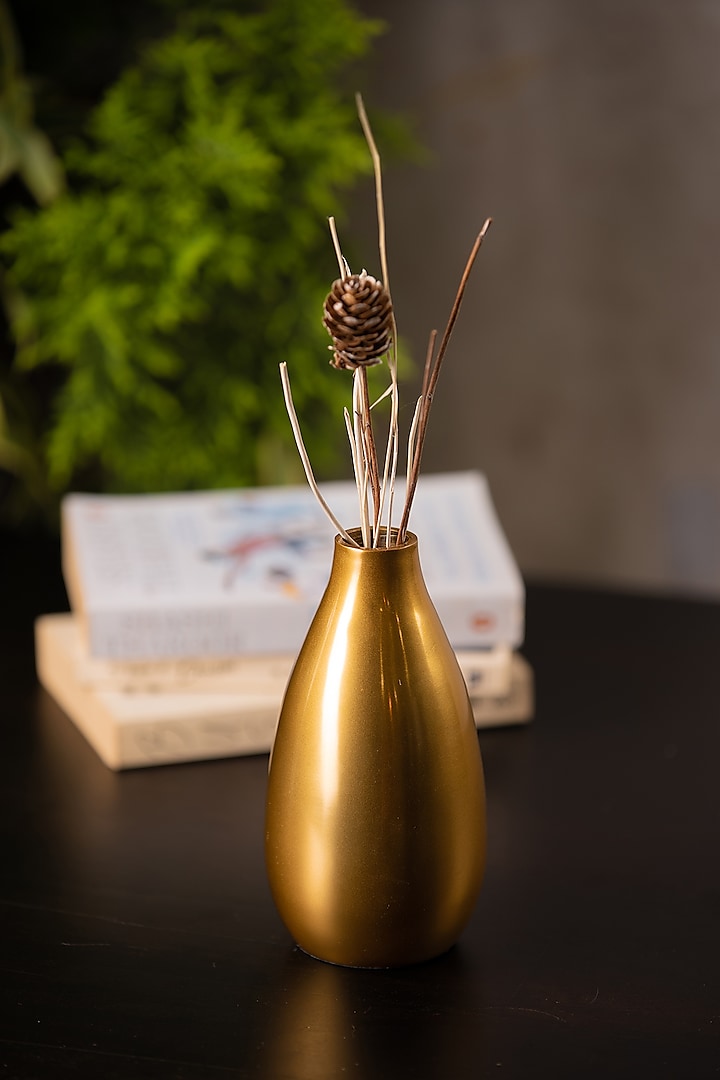 Golden Bottle Flower Vase by SG Home