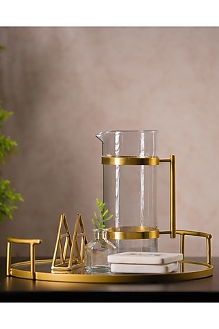 Golden Bar Glass Tray by SG Home