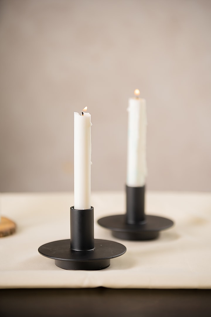 Neo Black Candle Holder (Set of 2) by SG Home