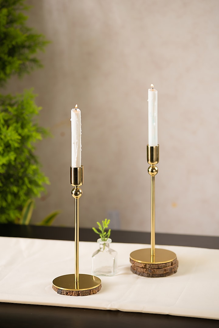 Golden Progressive Candle Holder (Set of 2) by SG Home