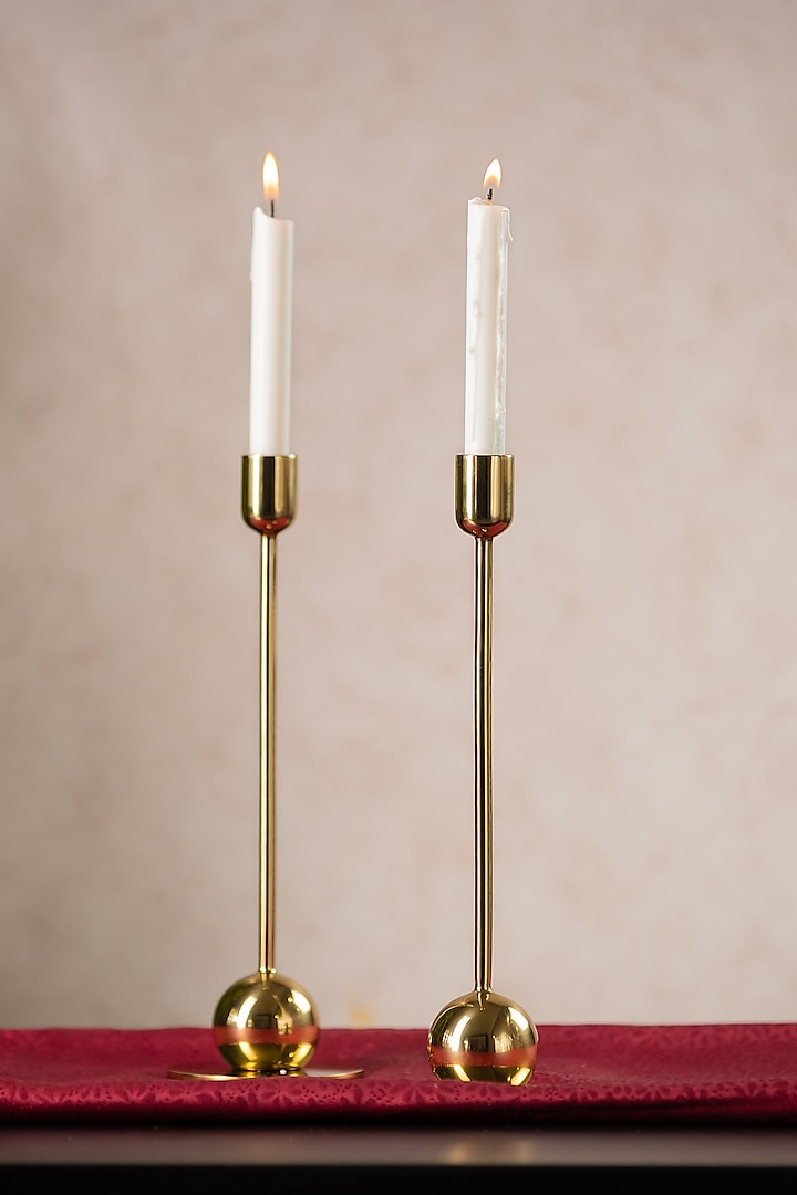 Golden Voguish Candle Holder (Set of 2) by SG Home