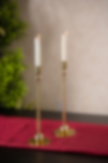 Golden Contemporary Candle Holder (Set of 2) by SG Home