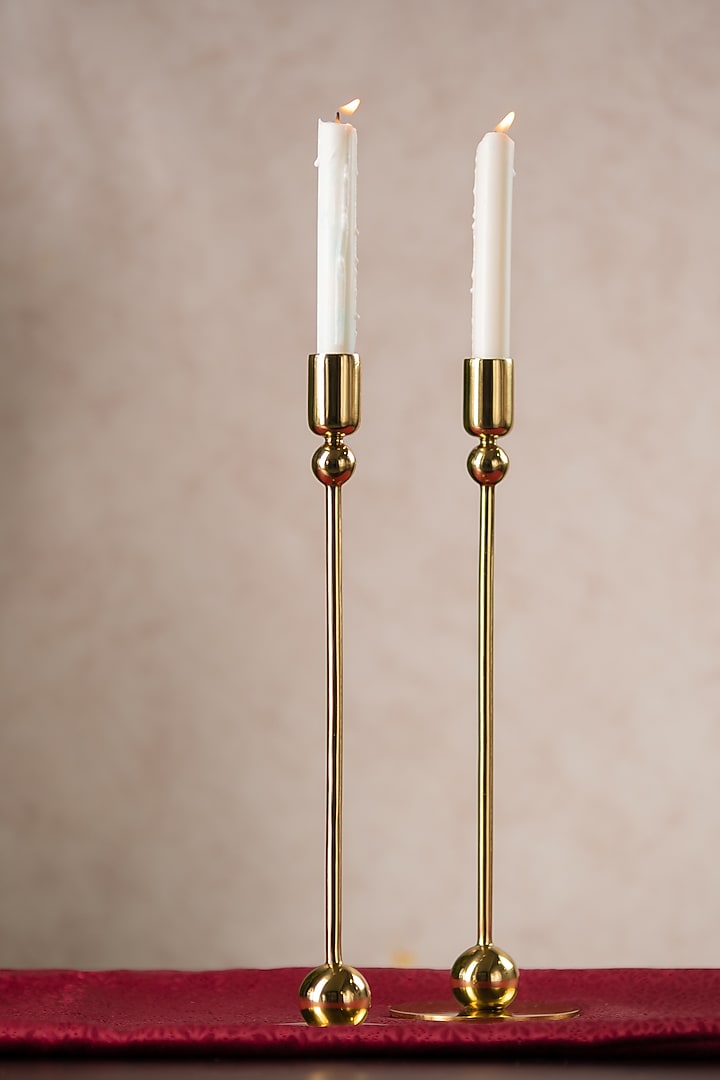 Golden Contemporary Candle Holder (Set of 2) by SG Home at Pernia's Pop Up Shop