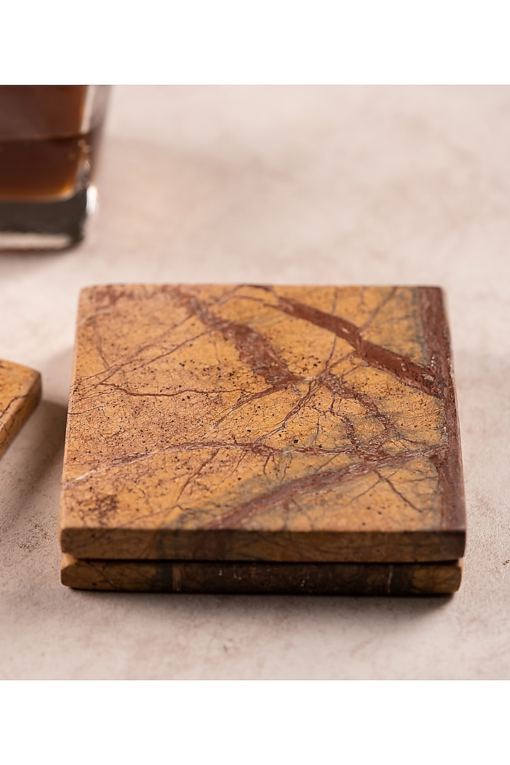 Brown Stone Coasters (Set of 4) by SG Home