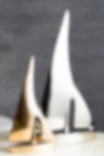 Silver & Gold Metal Sail Boat Sculpture (Set Of 2) by SG Home at Pernia's Pop Up Shop