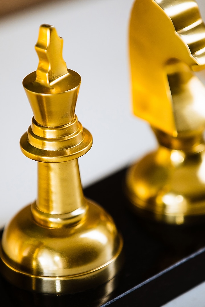 Golden Marble & Metal Chess Decor Accent by SG Home at Pernia's Pop Up Shop
