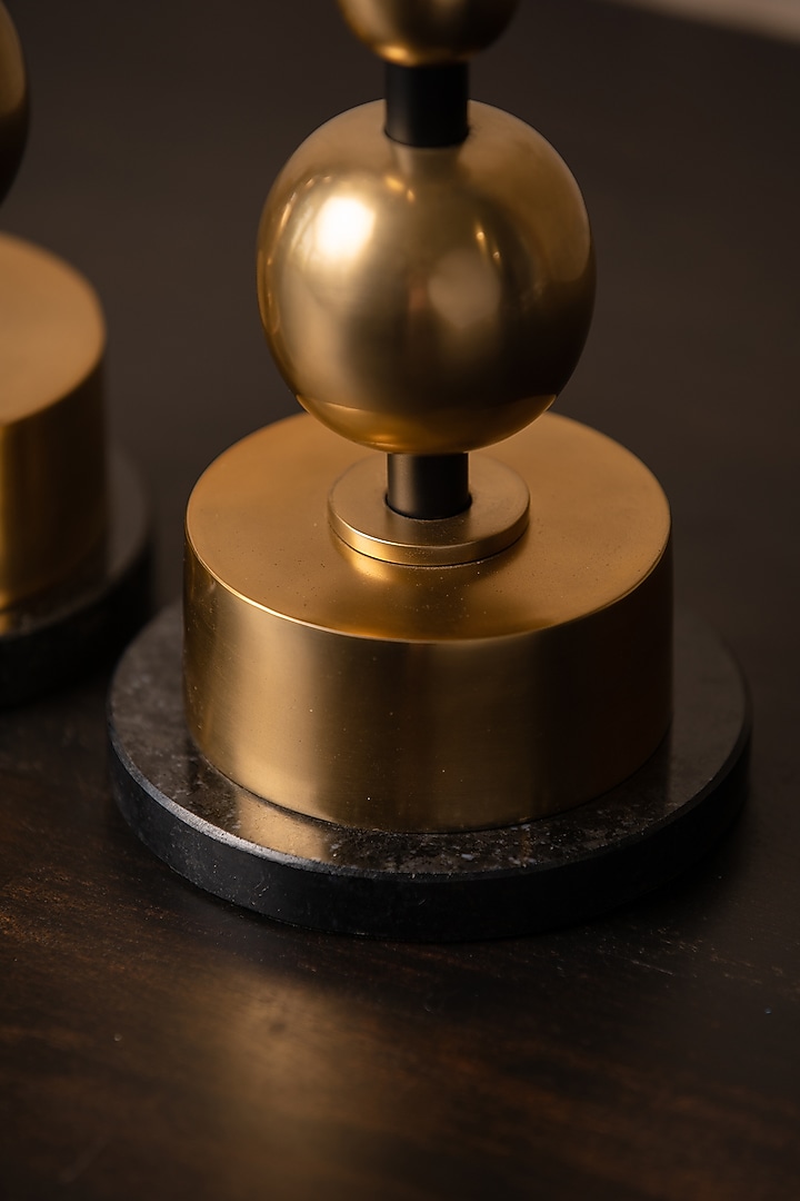Golden Metal High-Baller Candle Holder (Set of 2) by SG Home at Pernia's Pop Up Shop