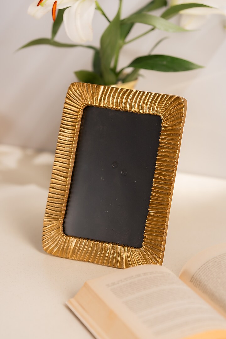 Golden Metal & Glass Fluted Frame by SG Home at Pernia's Pop Up Shop 2024
