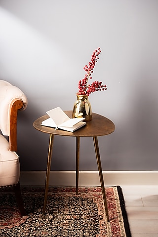 Golden Metal Antique Finish Table by SG Home