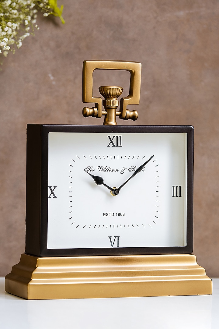 Golden Glass & Metal Statement Table Clock by SG Home at Pernia's Pop Up Shop