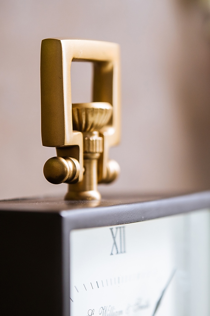 Golden Glass & Metal Statement Table Clock by SG Home at Pernia's Pop Up Shop