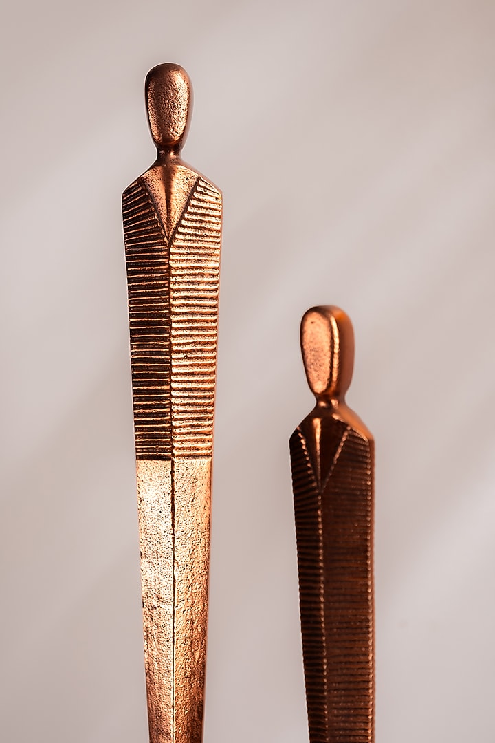 Rose Gold Metal & Marble Abstract Attic Accent Sculptures Set by SG Home at Pernia's Pop Up Shop