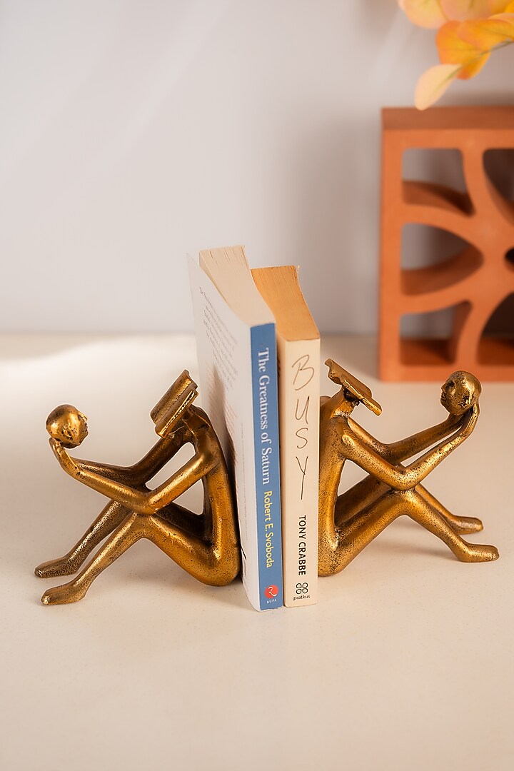 Golden Metal Raw Abstract Focus Bookend by SG Home at Pernia's Pop Up Shop