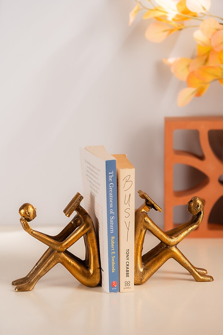 Golden Metal Raw Abstract Focus Bookend by SG Home at Pernia's Pop Up Shop
