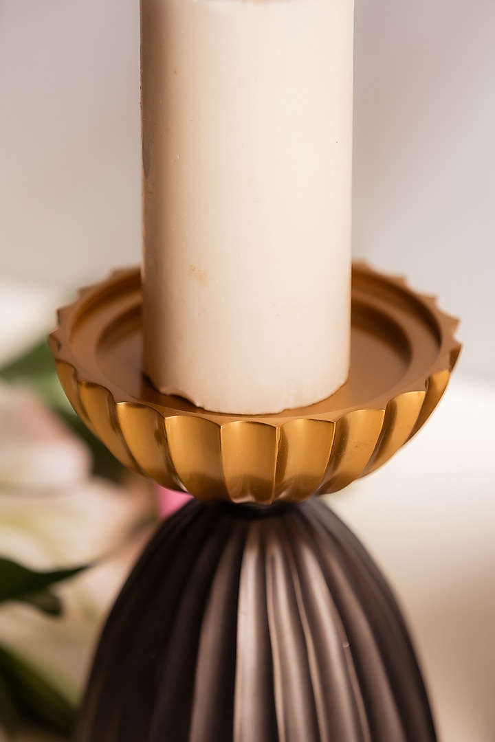 Golden Metal Bloom Candle Stand Set by SG Home at Pernia's Pop Up Shop